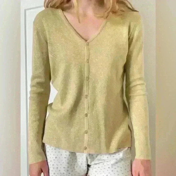 Women’s Northern Isles gold cardigan sweater - Picture 1 of 7